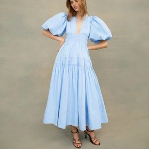 Aje Falling Water Gathered Midi Dress - Never Worn, Like New